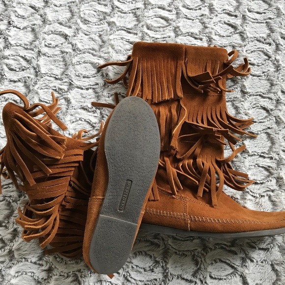 3 layer fringe suede boot - Picture 3 of 4
