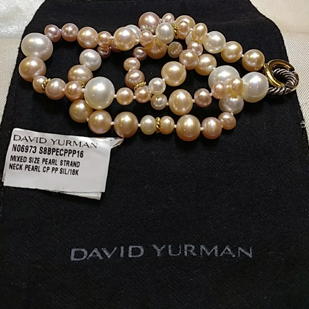 Authentic David Yurman 18K/SS Pearl Necklace