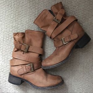 Cognac Combat Boots