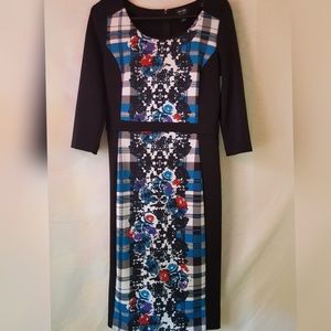 Black floral pencil dress