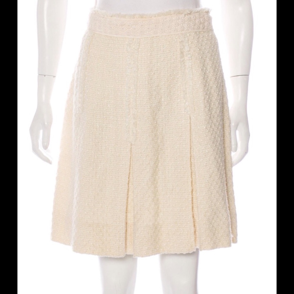 Tory Burch cream colored pleated skirt - size 12