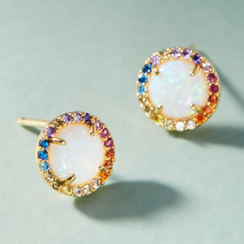 Anthropologie Rainbow Opal Post - Picture 1 of 3