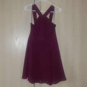 Forevermore Burgundy Skater Dress