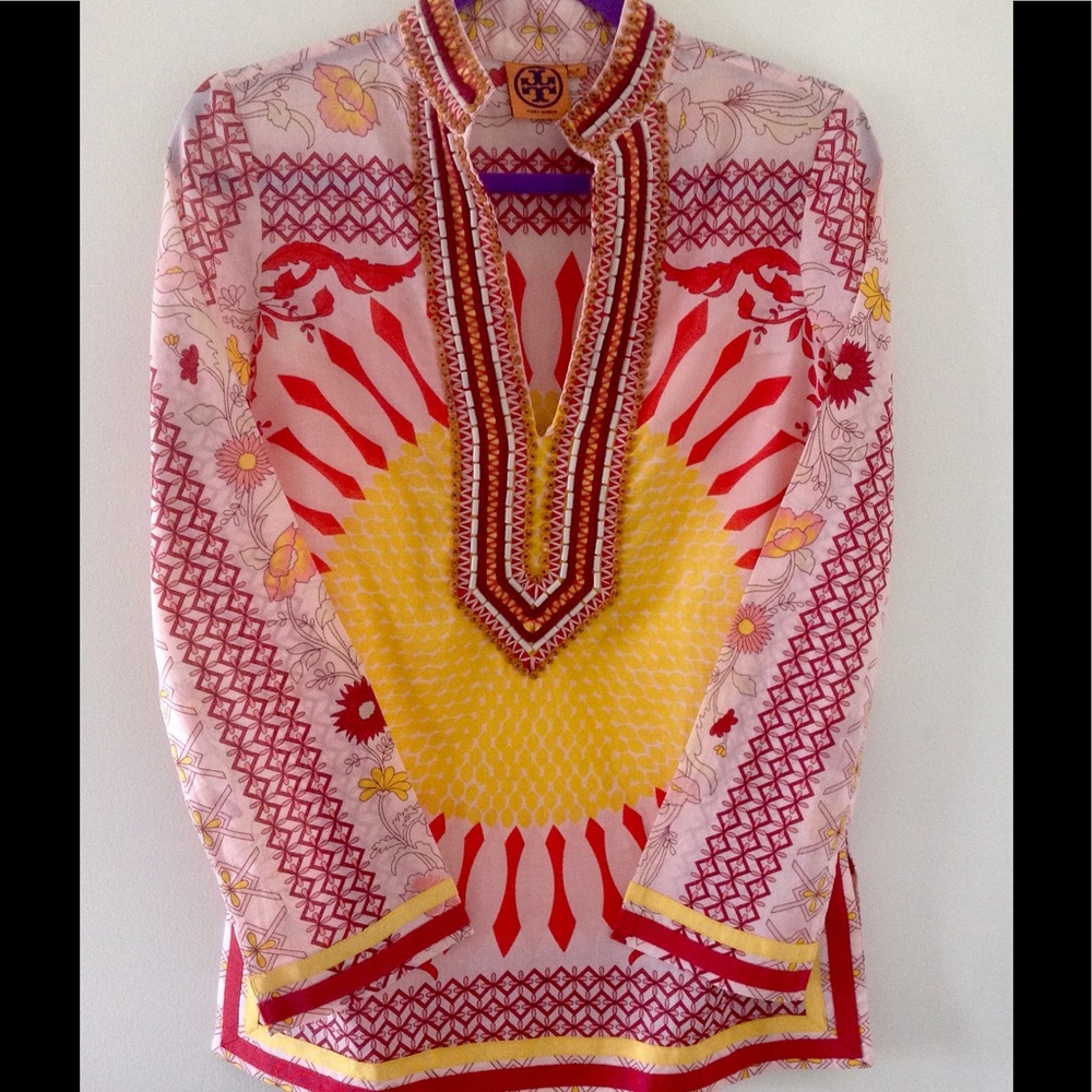 Tory Burch cotton tunic with beads - size 0