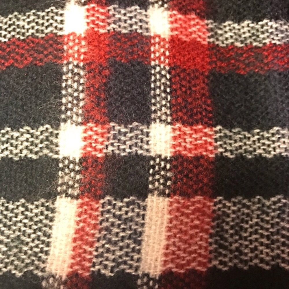 Amazing Plaid Fringe Kimono Poncho Scarf Wrap O/S - Picture 4 of 8