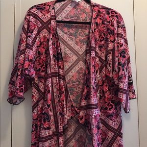 LuLaRoe Pink Patterned Shirley