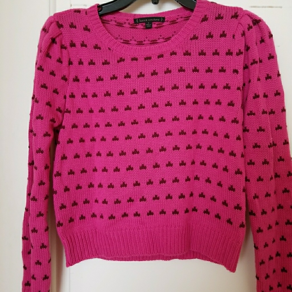 Luca Couture raspberry sweater
