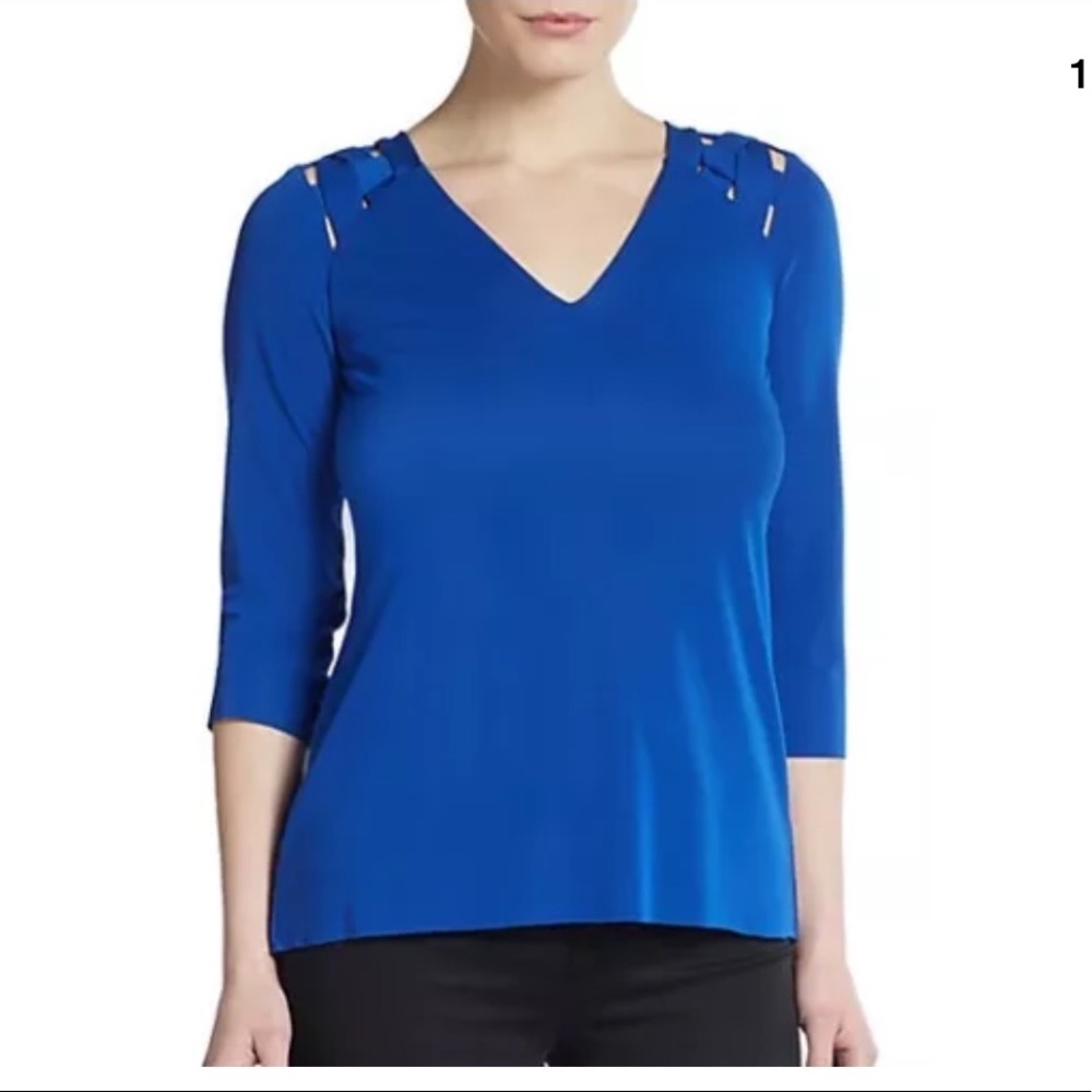 Bailey 44 cold shoulder royal blue blouse nwt XS