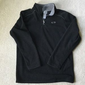 Black with gray trim pullover fleece