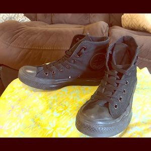 Black On Black High Top Converse