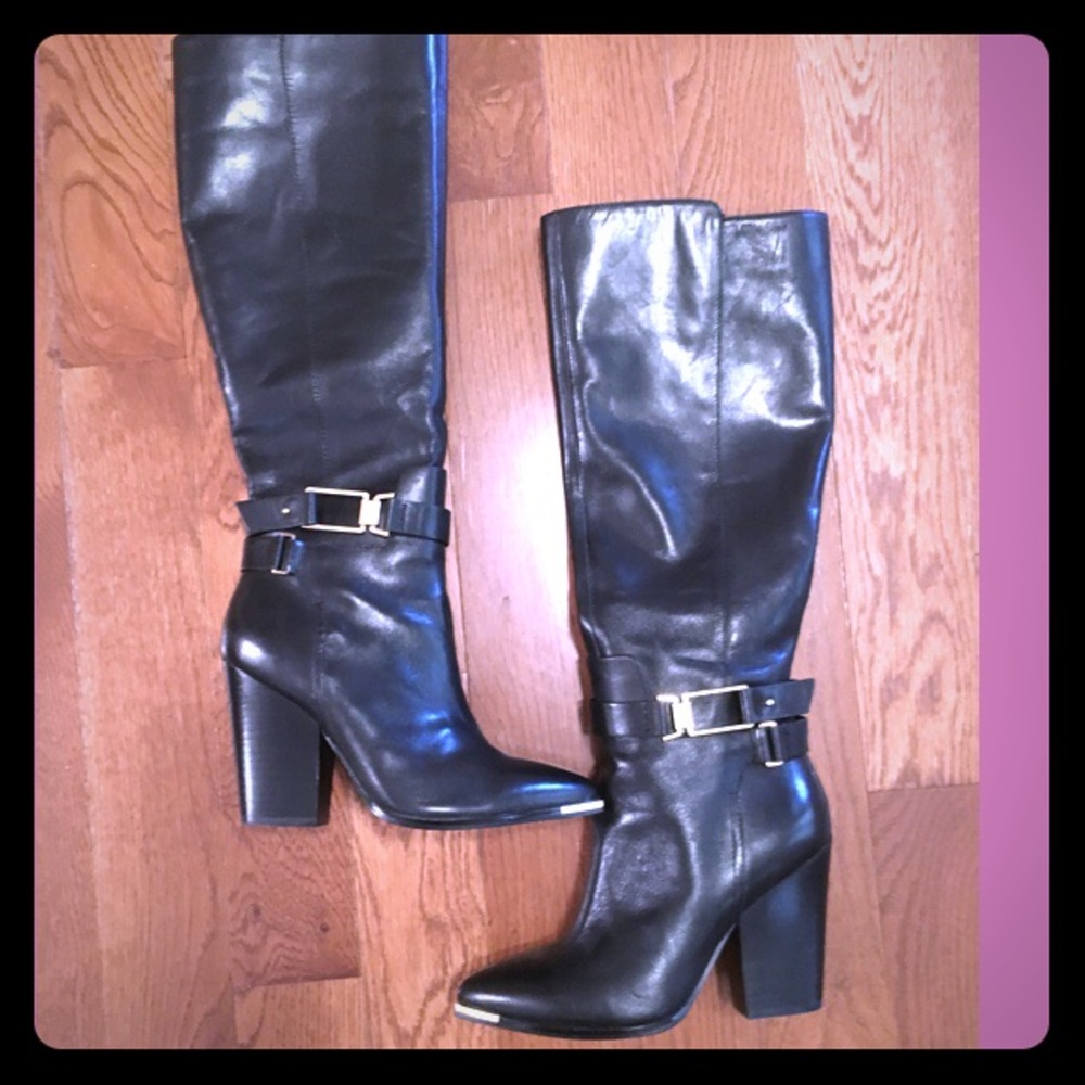 Aldo black high leather boots