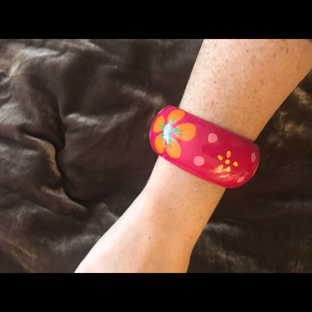 Mexican hand-painted wooden bracelet