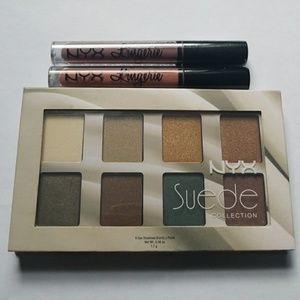 NYX BUNDLE eyeshadow palette and 2 liquid lips