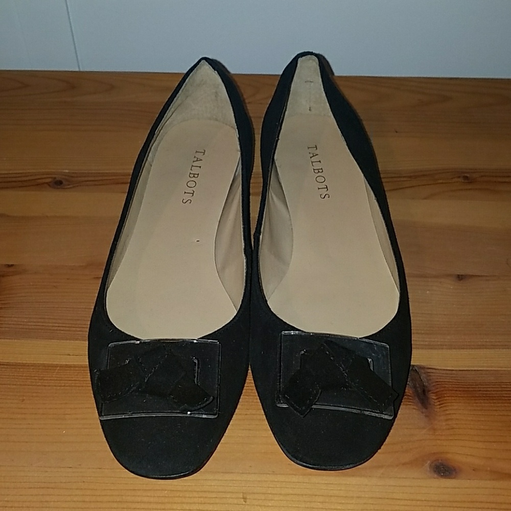 Talbots black velvet flats size 8.5