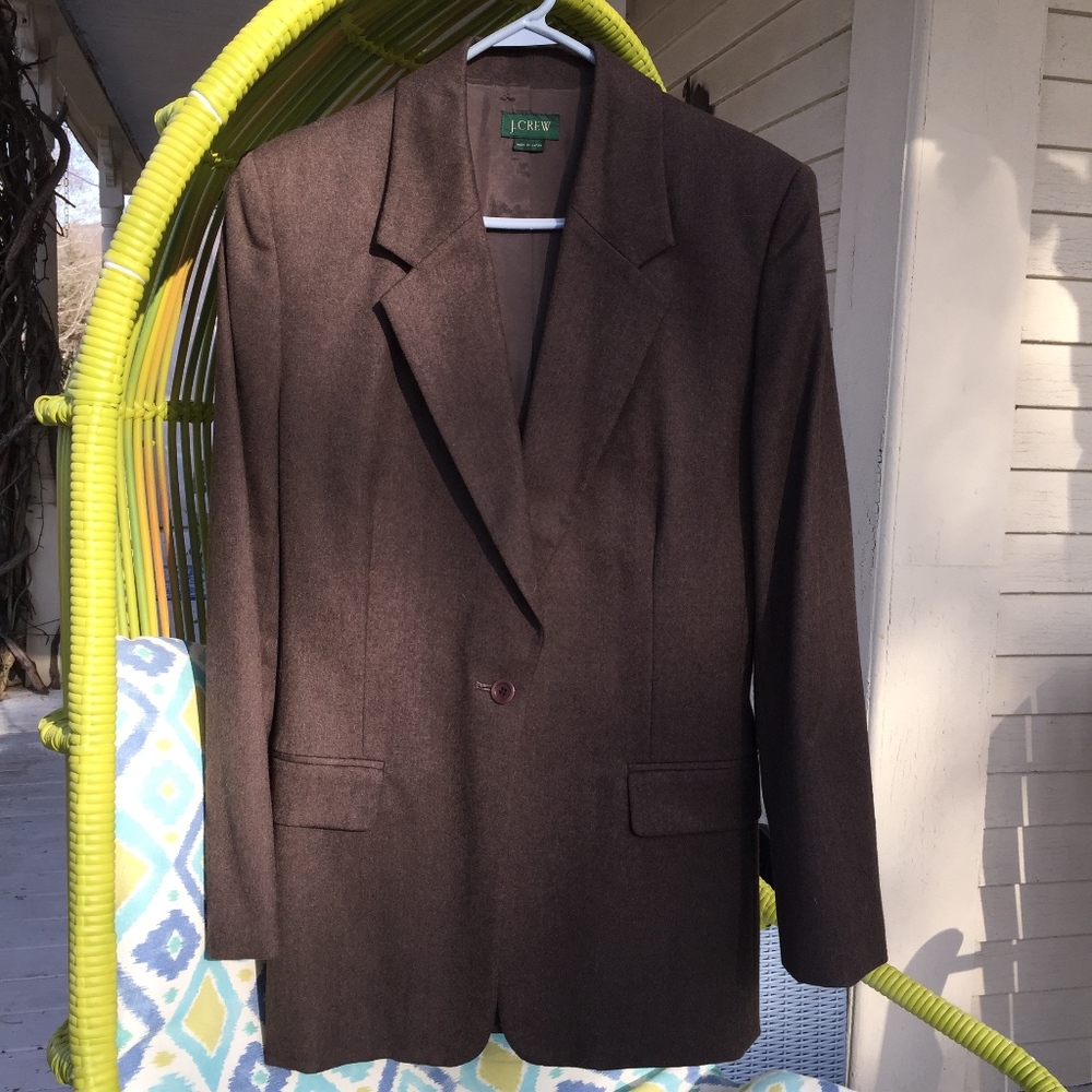 J CREW wool/Japan lined brown blazer/Beautiful - Picture 2 of 8