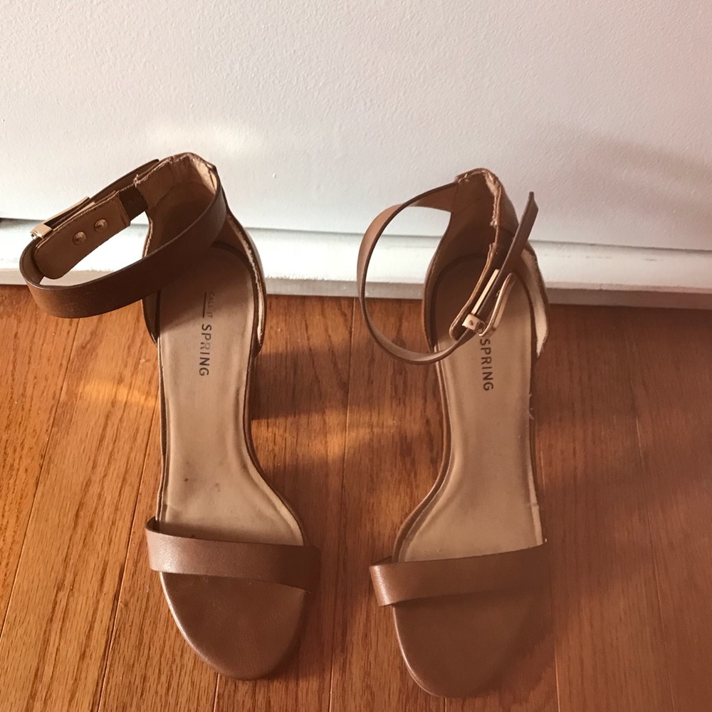 Strappy brown heels