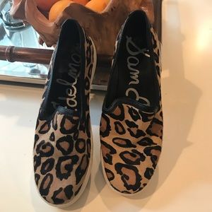 Sam Edelman Leopard Pony Hair Sneakers sz 7