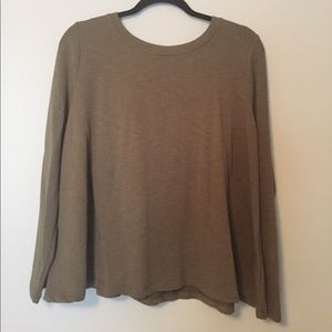 Anthropologie Olive Flare Sweatshirt Tee, size M