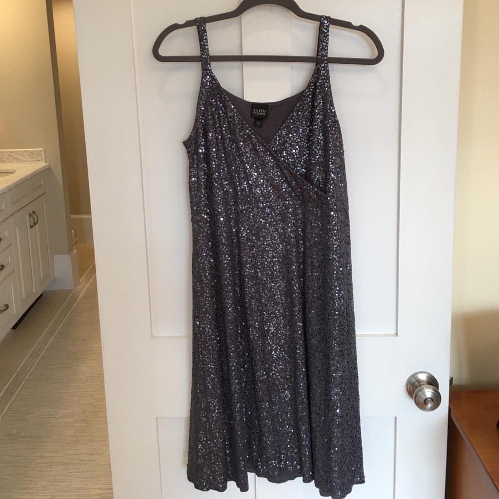 Sequined Eileen Fisher evening cocktail dress.