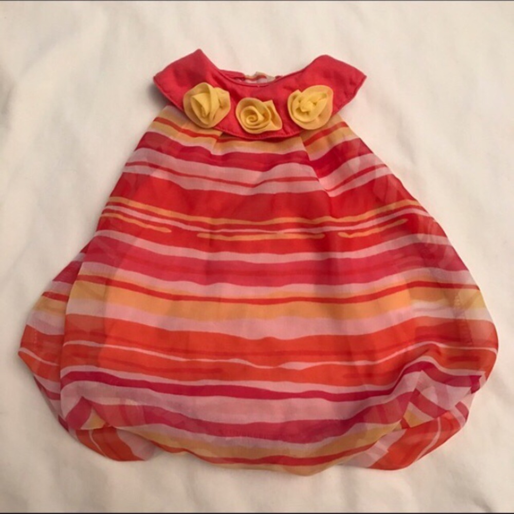 Girl’s Striped Bubble Hem Romper Size 3-6 Months