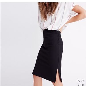 Madewell Column Side-Slit Skirt Black-NWT