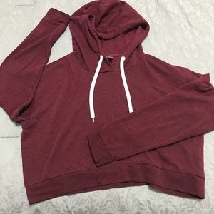 Maroon Crop Hoodie