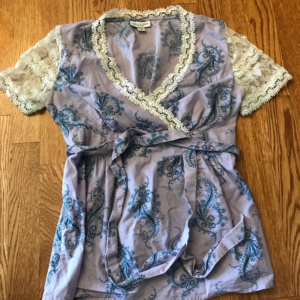 Purple lace floral shirt 🌸💜