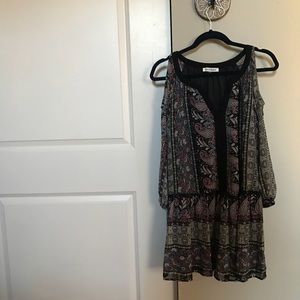 Printed cold shoulder dress