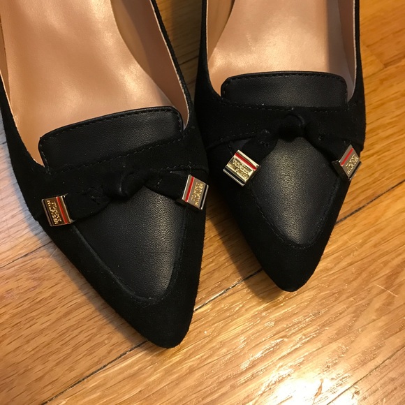Tommy Hilfiger black multi suede Twjuline heel - Picture 3 of 6