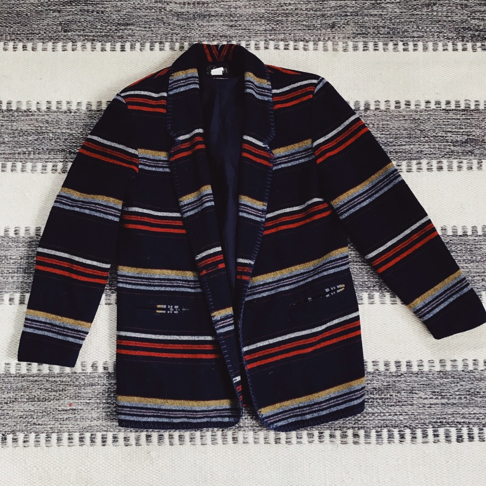 Vintage Flannel Blazer Jacket