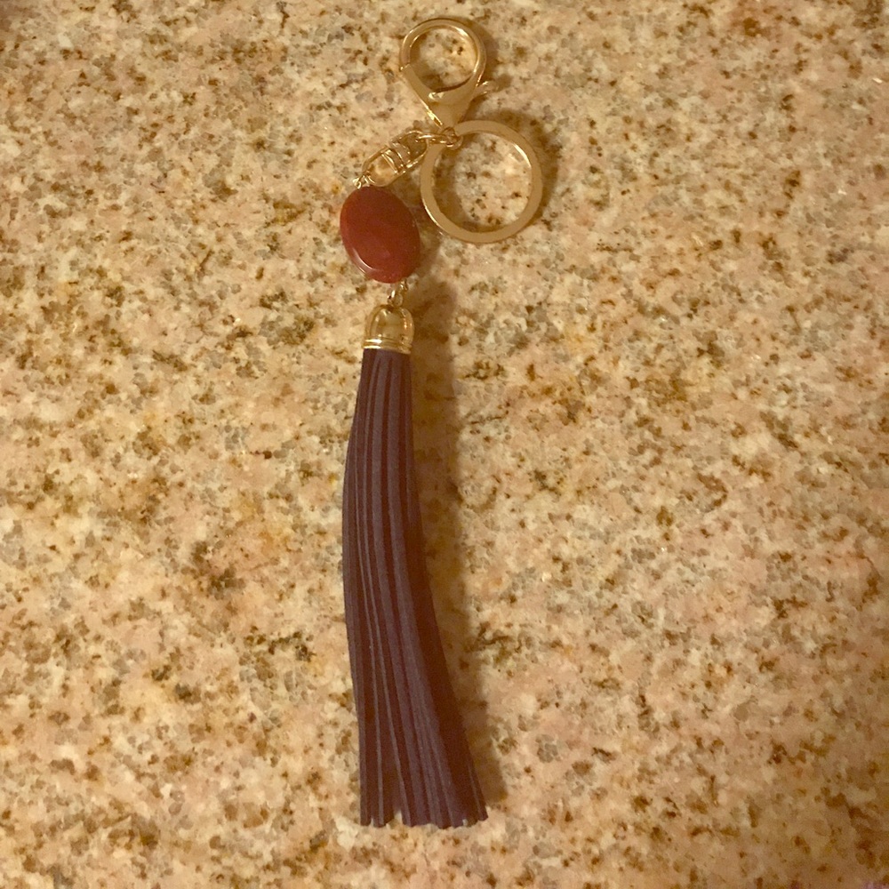 Navy and Rust Keychain Tassel