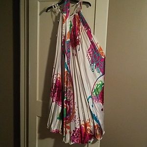 Colorful satin dress