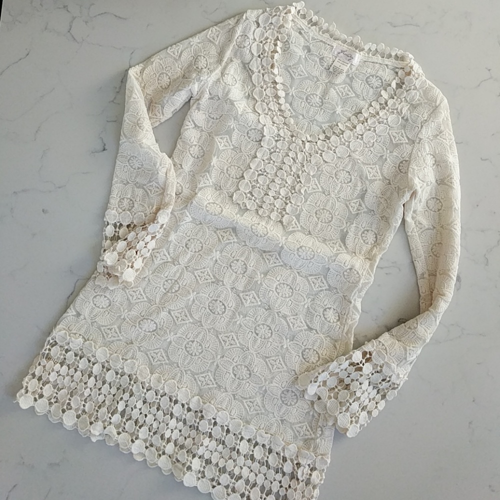 Bohemian tunic, cream colored
