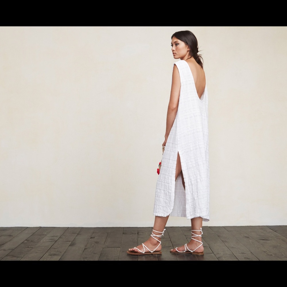 Reformation Laguna Dress // Midi White Dress XS
