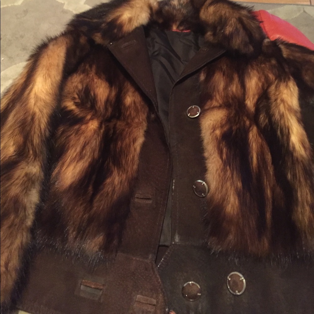 Suede and fur vintage jacket
