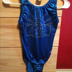 blue gymnastics leotard