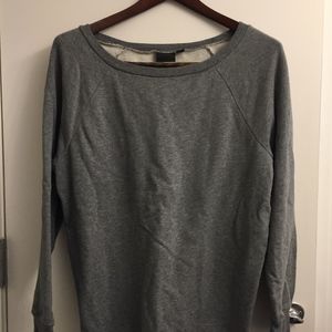 Trouve Gray Sweatshirt Tunic with Tie up back