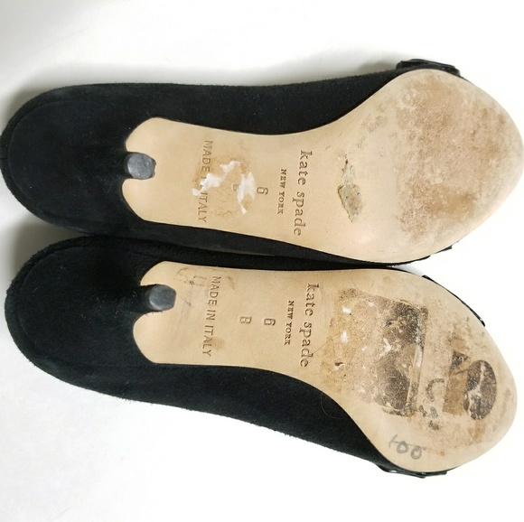 Kate Spade NY suede bow heels black - Picture 3 of 5