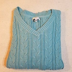 Turquoise blue Croft & Barrow Knitted Pull Over