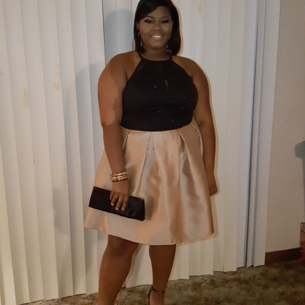 Black and Gold Homecoming Dress