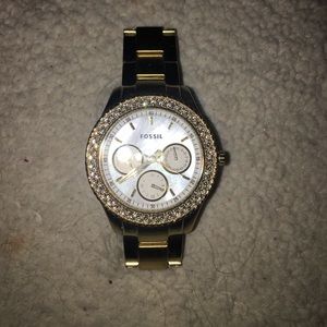 Gold fossil watch. Brand new band and face.