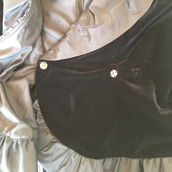 Velvet Evening Jacket with ruffled trim. - Picture 5 of 6