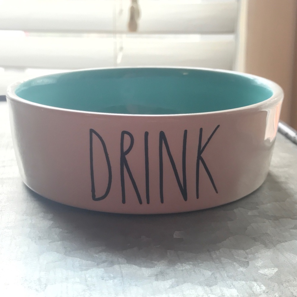 Rae Dunn By Magenta Teal DRINK cat bowl. NWT