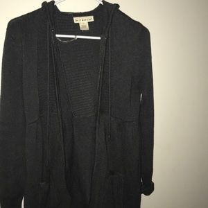 Hooded heather grey cardigan