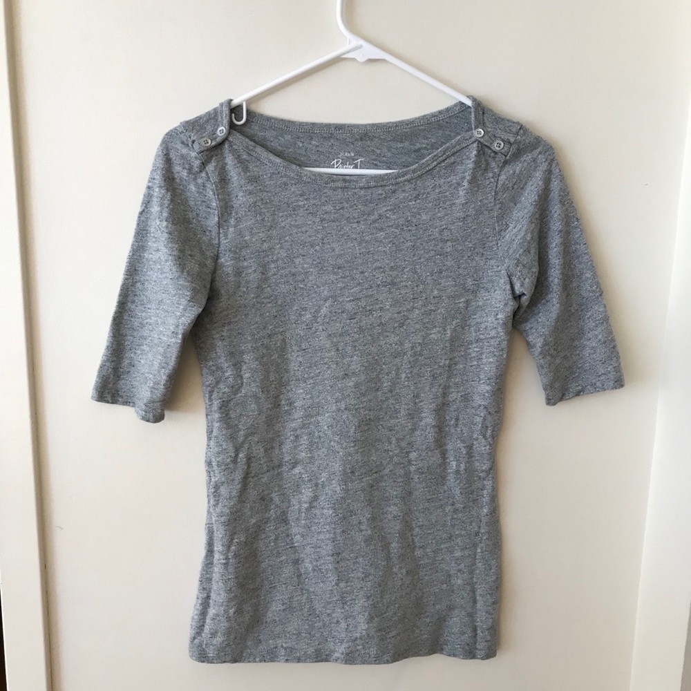 J. Crew boatneck Painter T - Heather Grey, XS