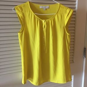 Ann Taylor Loft Yellow Top Blouse Shirt Shell XSP