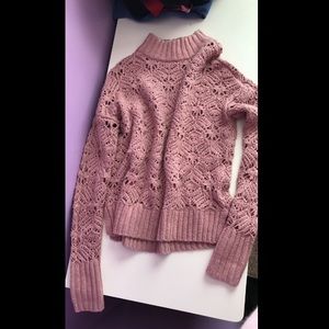 Crochet Pink Turtleneck