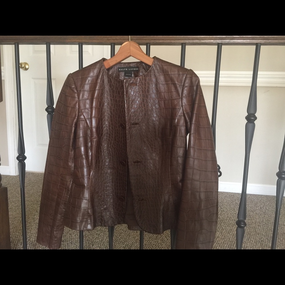 Ralph Lauren Black Label Size 8 Leather Jacket