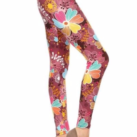 FLORAL PRINT BUTTERY SOFT HI WAIST LEGGINGS - Picture 2 of 3