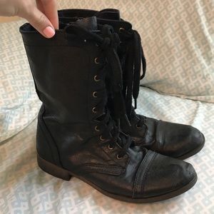 Black combat boots
